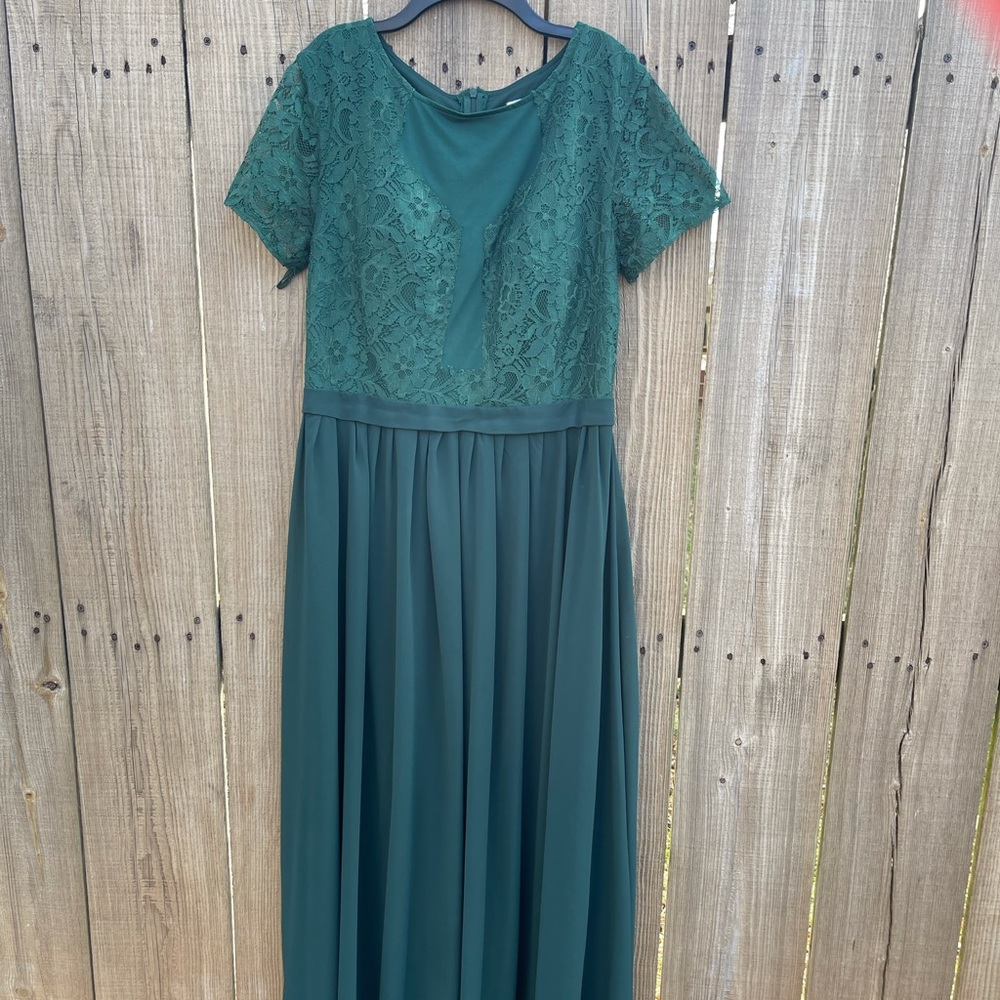 Emerald green modest dress